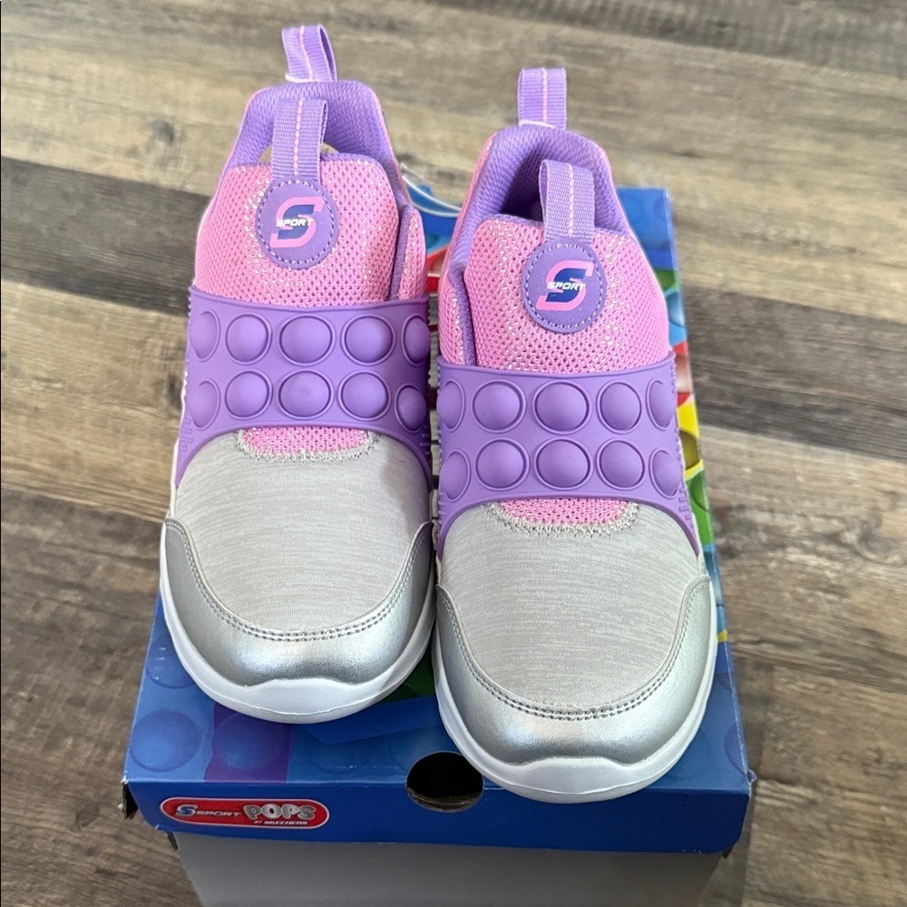 Kids' Pink and Purple sport pops Skechers